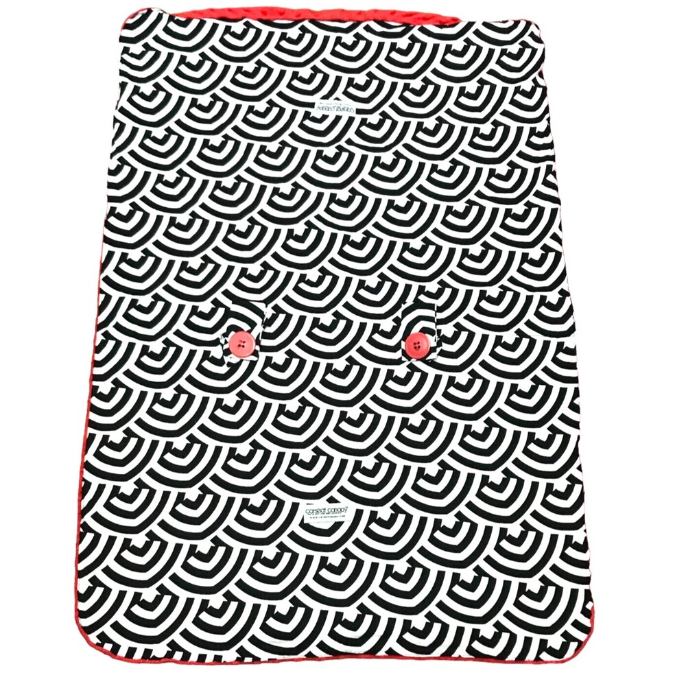 Baby Infant Car Seat Cover Canopy White Black Red Geometric Sun Shade Boy Girl